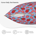 thumbnail image 3 of KLL Strawberries Decorative Throw Pillow Covers Velvet Soft for Couch Sofa Bedroom Living Room Outdoor (No pillow core)- 18"x18", 3 of 5