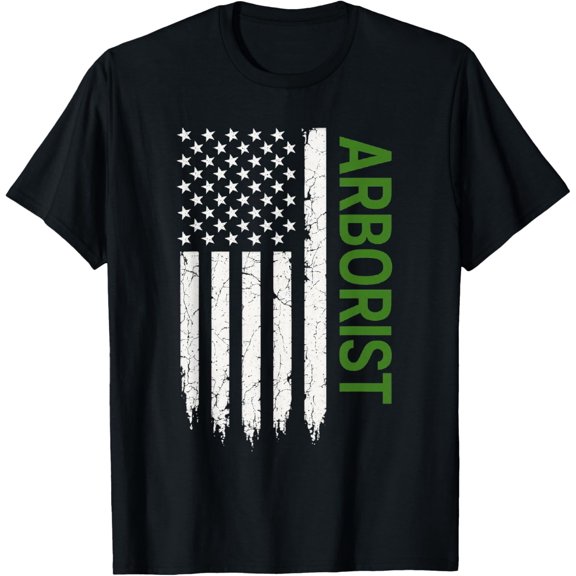 Exquisite and comfortable-Vintage American Flag Patriotic Arboriculture Arborist T-Shirt
