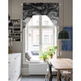 thumbnail image 4 of Black Marble Swag Valances for Windows, Small Curtains Drapes, Vintage Abstract Grey Fluid Aesthetic Kitchen Window Curtains Over Sink Rod Pocket Window Treatment Valance for Bedroom/Bathroom 56"x36", 4 of 5