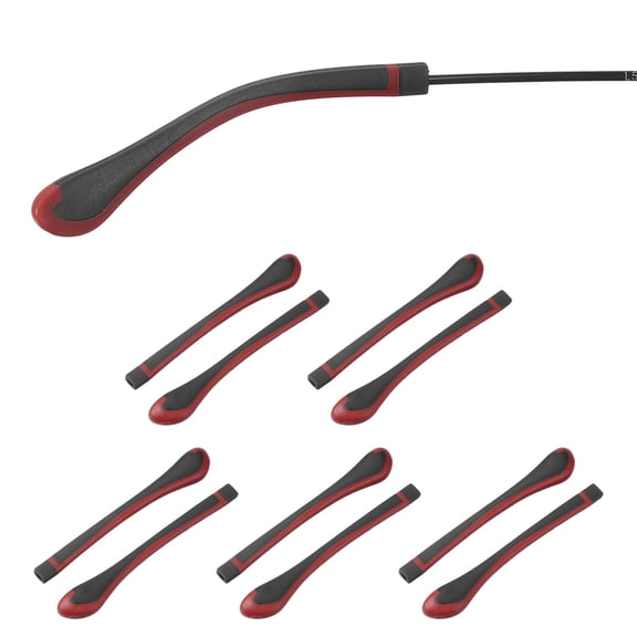 Uxcell 5 pares de patillas de repuesto para gafas, puntas antideslizantes de silicona para gafas, retentores que se ajustan a 2x1.5mm para gafas de metal delgado rectangulares y gafas de sol, rojas