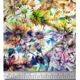 thumbnail image 1 of Soimoi Beige Viscose Chiffon Fabric Triangle & Floral Decor Fabric Printed BTY 42 Inch Wide, 1 of 1