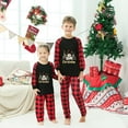 thumbnail image 2 of Odeerbi Christmas Pajamas for Family Holiday Plaid Long Sleeve Family Christmas Pajamas Matching Sets Toddler Merry Christmas Print Parent-child Suit Two-Piece Sleepwear Xmas PJs Set Red, 2 of 8