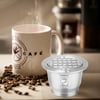 Tomshoo Stainless Steel Refillable Coffee Capsules for Nespresso System Coffee Machine with Hammer Gift Box Wonderful Gift for Coffer Lovers (metal rectangle hole shape)
