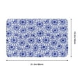 Bathroom Rugs Non Slip Washable Blue And White Flowers Water