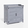 thumbnail image 7 of 38.6"D x 18.9"W x 37.4"H (6.1 sq ft) Wood Outdoor Patio Potting Bench with Adjustable Shelves - Gray, 7 of 7