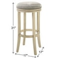 thumbnail image 2 of New Ridge Home Goods Victoria 31" Wood Bar Height Swivel Stool in Ivory, 2 of 2