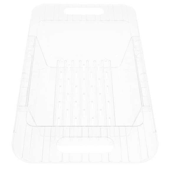 ELAYARD Clear Plastic Telescoping Sink Drain Rack for Kitchen Dish Drying and Vegetable Storage Organizer