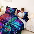 thumbnail image 3 of Erosebridal Gradient Game Console Queen Sheet Sets for Boys, Gaming Gamer Bed Set, 1 Flat Sheet, 1 Fitted Sheet and 2 Pillowcases, 3 of 5