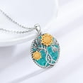 thumbnail image 4 of Midir&Etain Sunflower Necklace 925 Sterling Silver Tree of Life Pendant Necklace Turquoise Sunflower Jewelry Gifts for Women Mom, 4 of 7