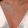 thumbnail image 3 of Stainless Steel Infinite Heart Cross Triangle Bar Pendant Necklace For Women Simple Y Choker Clavicle Chain Little Necklaces---Product code 31865, 3 of 5