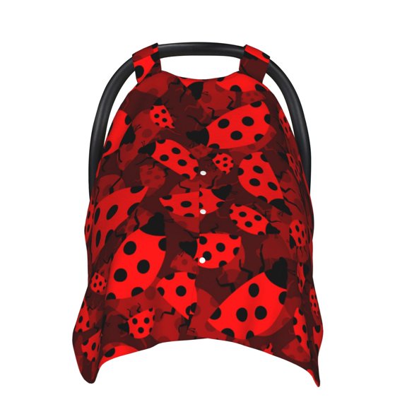 Car Seat Cover Baby - Ladybugs 1 Breathable Infant Car Seat Cover for Baby Carseat, Lightweight Comfort Baby Essentials Must Haves Newborn Stuff for Girl Boy