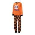 thumbnail image 2 of Argulvti Halloween Pajamas for Family Cute Pumpkin Pattern Long Sleeve Tops + Pants Set Fall Sleepwear, 2 of 7
