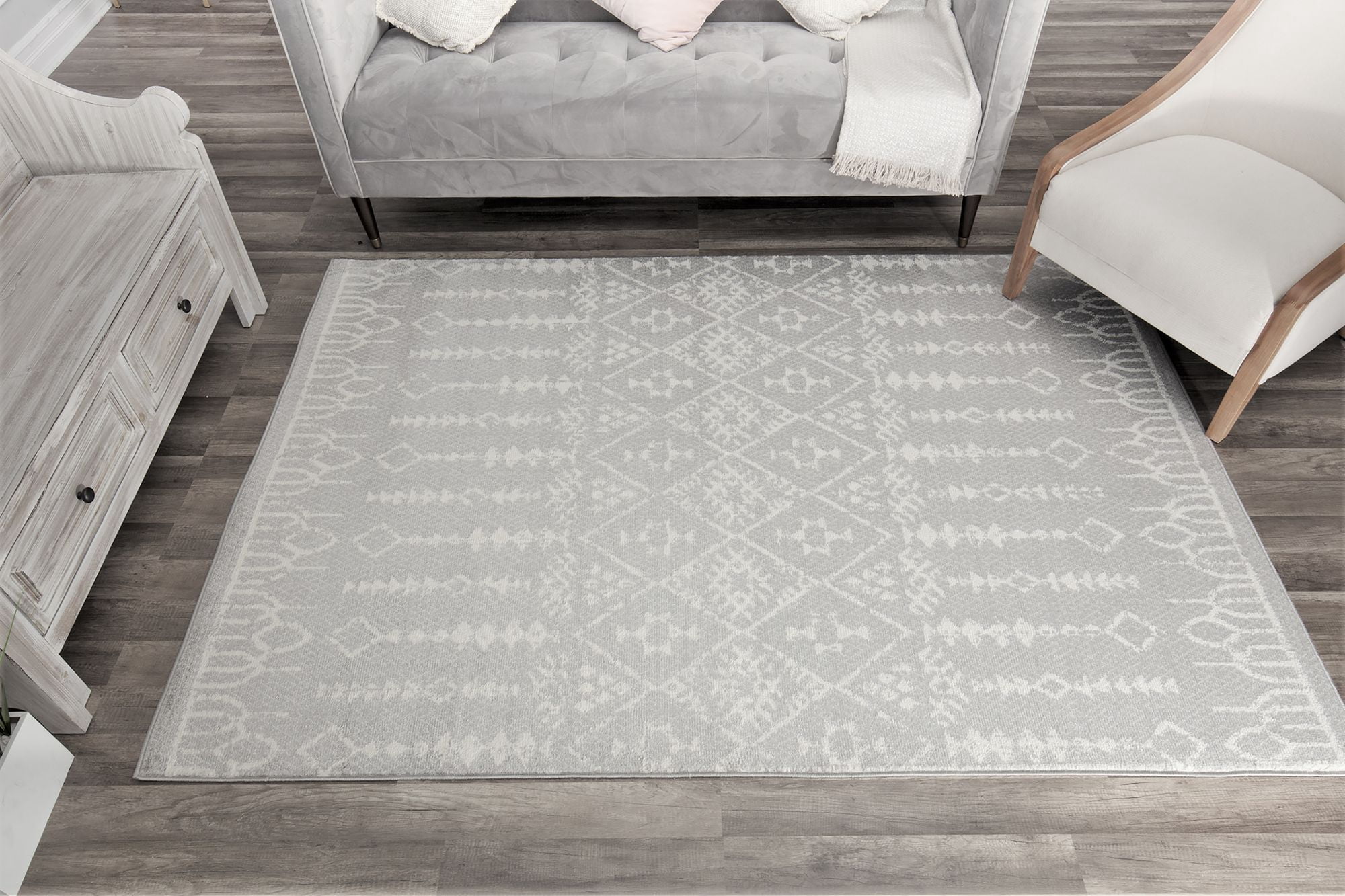 Rugs America Gallagher GL10A Grey Diamond Vintage Transitional Area Rug, 2'6"x4'