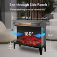 thumbnail image 4 of Miekor Furniture 24 Inch Three Sided Glass Electric Fireplace With Feet 6908, 4 of 11