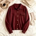 thumbnail image 6 of Tqcoqu Long Sleeve Button Down Lightweight Knit Cardigans for Women, Early Fall Fashion Open Front Sweater Tops with Patch Pocket, 6 of 6