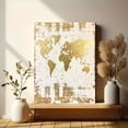thumbnail image 6 of Gold Glitter World Map Canvas Wall Art， Perfect for Living Room， Bedroom， Office， Hallway and Dining Room Decoration, 6 of 8