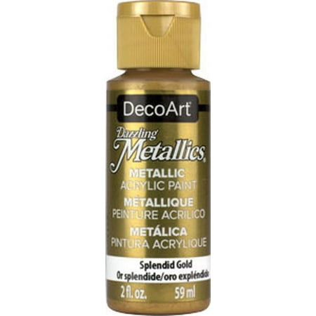 UPC: 0766218029638 | DecoArt Dazzling Metallics Acrylic Color 2 oz. Splendid Gold