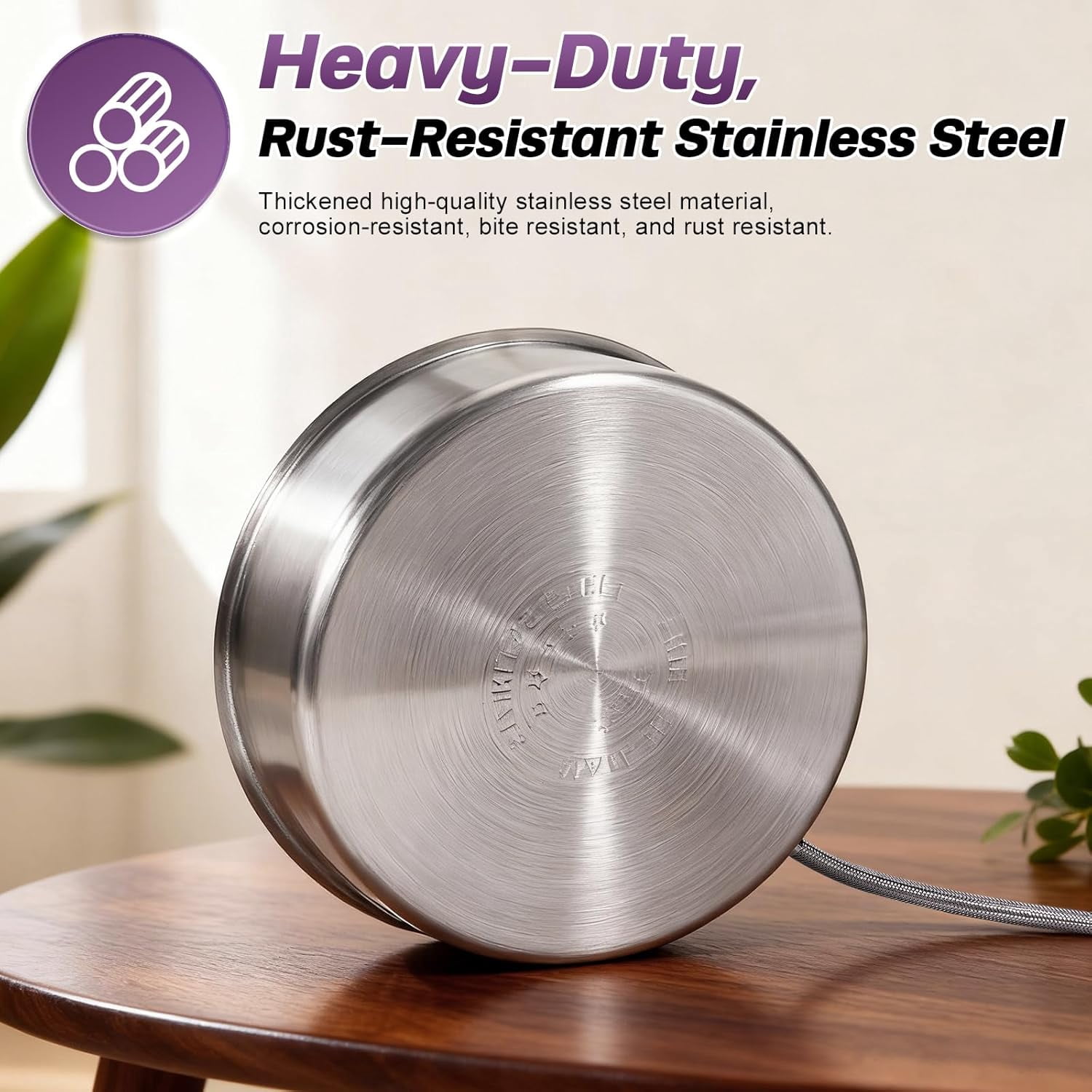 6L Automatic Dog Water Bowl Dispenser Outdoor Stainless Steel Pet Waterer Self Filling Waterer for Large Dog Cat Chicken Duck Goat