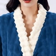 thumbnail image 6 of Fanxing Terry Absorbent Robes for Women Extra Thick Cozy Warm Plush Bathrobe Cozy Christmas Gift Button Down Nightgown Sleepwear Blue Free Size, 6 of 9
