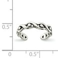 thumbnail image 2 of 925 Sterling Silver Vintage Réglable Orteil Anneau Ouvert Midi, 2 of 6