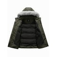 thumbnail image 3 of KVE Women's Plus Size Hooded Warm Winter Coat Quilted Thicken Puffer Jacket with Removable Hood Army Green 2X, 3 of 9