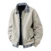 OHMZYZO Men's Plaid Fake Two Piece Jackets Casual Long Sleeve Lapel Zipper Jacket Workwear Warm Winter Coat Outwear