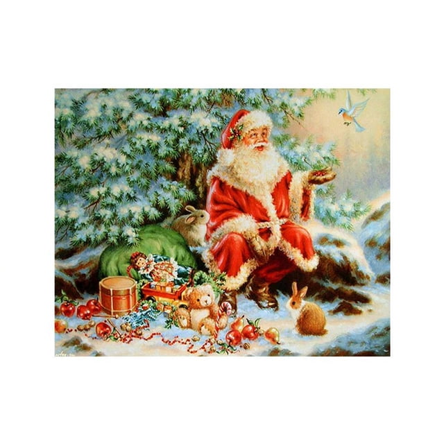 5D Papá Noel Diamante de imitación punto de cruz DIY Navidad cristal diamante arte costura hogar Oficina bordado pintura Sweethay JR0619-04