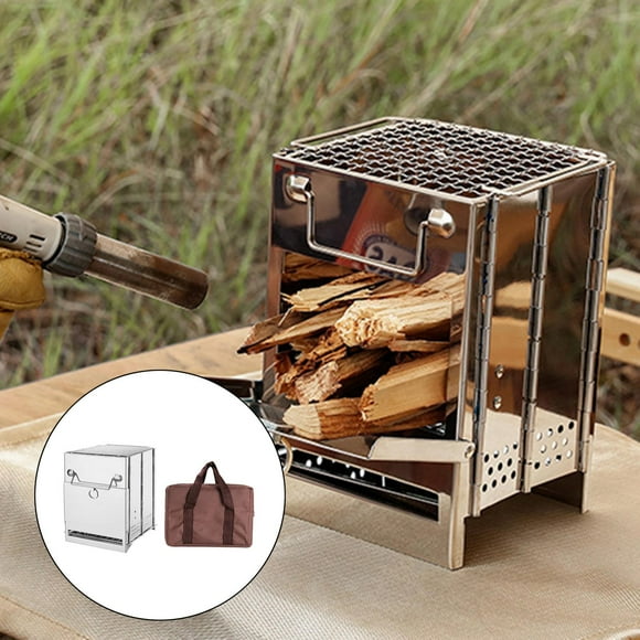 Estufa de Campamento Plegable Macarena Acero Inoxidable, Portátil para camping 270x210x200mm