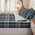 thumbnail image 5 of Manfei Modern Checkered Zipper Queen Comforter Set with Fitted Sheet and 2 Pillowcases,Geometric Check Art Zipper Bedding Set,Gray,Light Gray Reversible,4pcs, 5 of 8