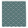 thumbnail image 3 of Ambesonne Pinwheel Shower Curtain, Spring Flower Petals, 69"Wx84"L, Petrol Blue Orange, 3 of 3