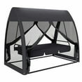 thumbnail image 2 of Spaco 3-Seat Swing Chair with Convertible Day Bed and Mesh Canopy, Swing Chair with Steel Stand for Outdoor, Gray, 2 of 11