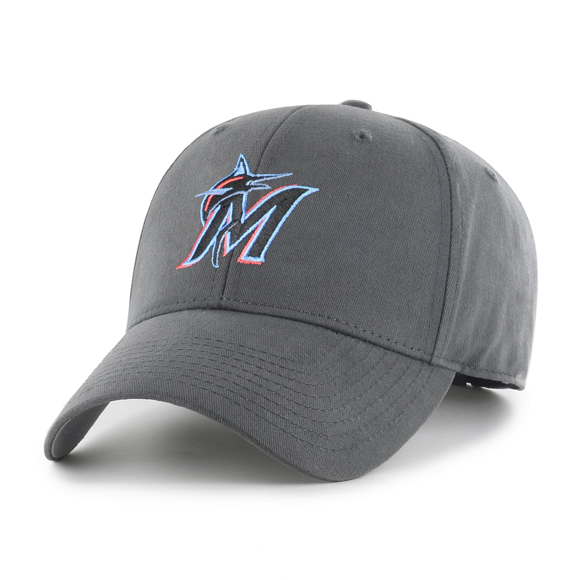 Fan Favorite MLB Charcoal Basic Adjustable Hat, Miami Marlins
