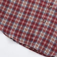 thumbnail image 5 of Men Plaid Flannel Shirt Long Sleeve Button Down Casual Vintage Lapel Overshirt Jacket Loose Fit Layered Top, 5 of 7