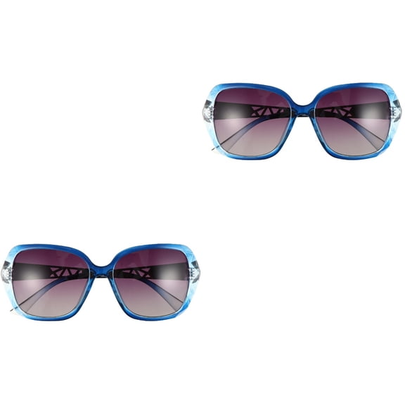 2 Pairs Solder Sunglasses Fashion Glasses Men and Women 14.5X13.8CM Blue