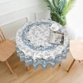 thumbnail image 4 of Fall Blue Pumpkin Round Tablecloth 60 Inch Fall Farmhouse Autumn Harvest Table Cloth Thanksgiving Fabric Tablecloth Elegant Table Cover Decorative for Indoor and Outdoor, 4 of 6