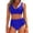 Blue, variant on Women's Two Piece Bikini Set Criss Cross High Waisted Swimsuit for Beach Photos Summer,Blue,2XL