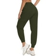 thumbnail image 5 of STARVNC Women Drawstring Mid Waist Pocket Solid Color Cargo Pants, 5 of 7