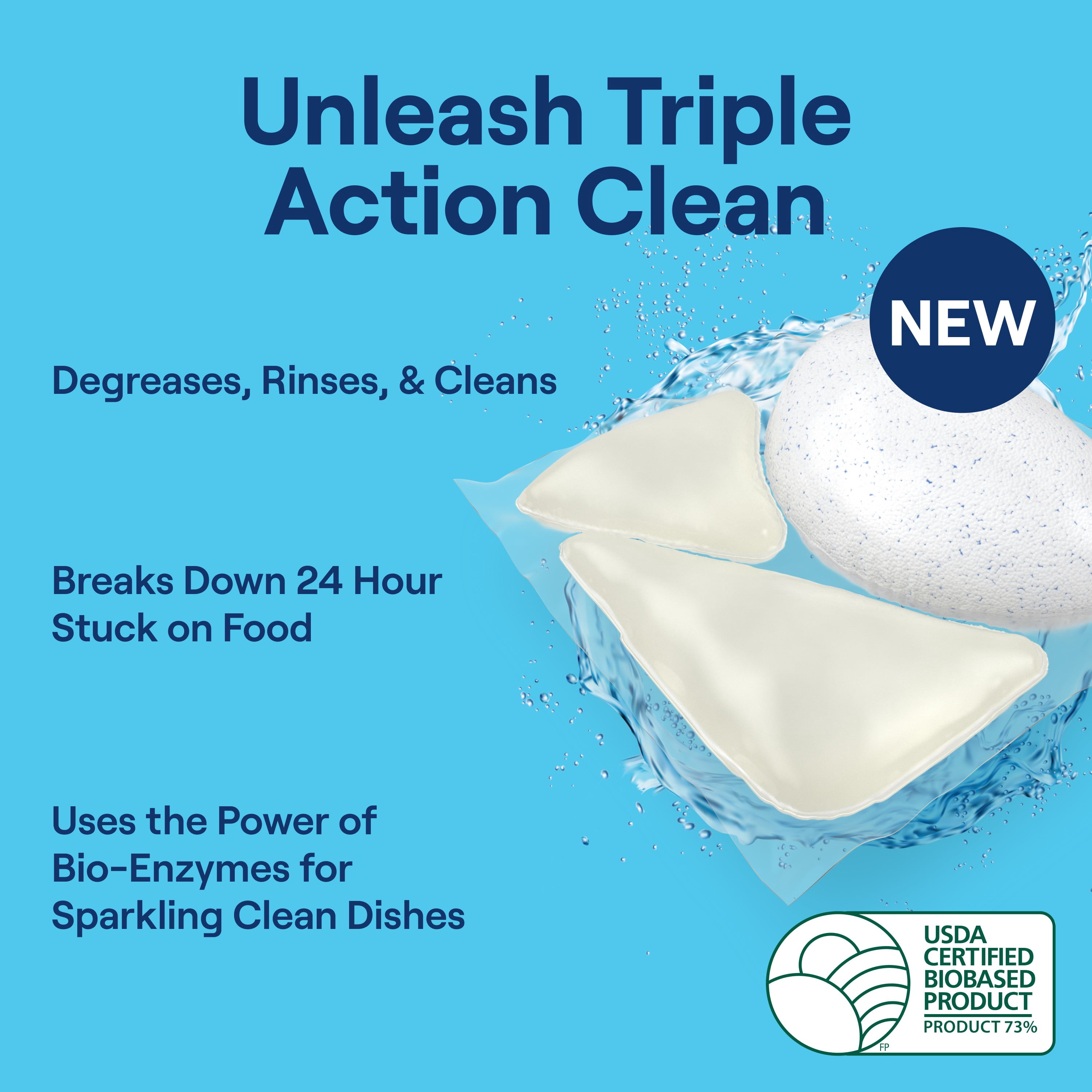 Seventh Generation Dishwasher Detergent, Fragrance Free, Triple Chamber Detergent Packs, 38ct