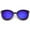 Black-Silver / Blue Mirror, variant on sunglassLA Female Modern Slim Metal Temple Colored Mirror Lens Cat Eye Sunglasses 54mm (Black-Gold / Gold Mirror) - 54mm