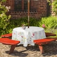 thumbnail image 3 of Round Outdoor Tablecloth with Umbrella Hole Umbrella Tablecloth Patio Tablecloths with Zipper for Courtyards, Terraces, and Beaches 60 in, 3 of 5
