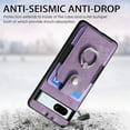 thumbnail image 5 of Retro Durable Leather Phone Case for Google Pixel 8 7 6 A Pro Adjustable Finger Ring Holder Card Slots Lens Protector Back Cover(Purple,Pixel 7), 5 of 8