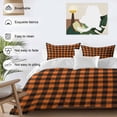 thumbnail image 3 of 3 Piece Black Orange Plaid Duvet Cover Set Full Size, Microfiber Comforter/Quilt Cover with Corner Ties and 2 Pillowcases, Farmhouse Buffalo Check Gingham All Season Soft Bedding with Zipper Closure, 3 of 8