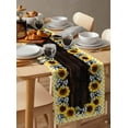thumbnail image 6 of nqOlkjepod Yellow Sunflower Table Runner 72 Inches Long Farmhouse Dress Scarves, Plaid Black Bows Plank Country Dining Tablerunner for Coffee Table/Kitchen Island/Party Décor, 13" x 72", 6 of 8