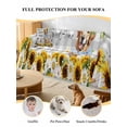 thumbnail image 4 of Sunflowers Dog Couch Cover, Spring Watercolor Floral Stars Grey Plaid Sofa Cover Blanket for 1 Seat Cushion, Sectional Sofa Slipcover Furniture Protector for Living Room Bedroom 71''x91'', 4 of 9