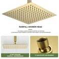 thumbnail image 4 of 16 Inch Square Rain Shower Head Brushed Gold 304 Stainless Steel Showerhead, 4 of 4