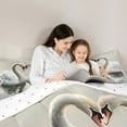 thumbnail image 5 of Feelyou Couple White Swan Twin Bedding Sets 7-Piece, Valentines Day Animal Bedding Comforter Set, Oil Printing Art Reversible Sheet Sets, Lightweight Room Decor, 5 of 9