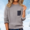 thumbnail image 6 of ManxiVoo Oversized Plush Lined Sweater For Women Long Sleeve Round Neck Casual Pullover Cozy Loose Fit Weekend Wear XXL Size Dark Blue, 6 of 7