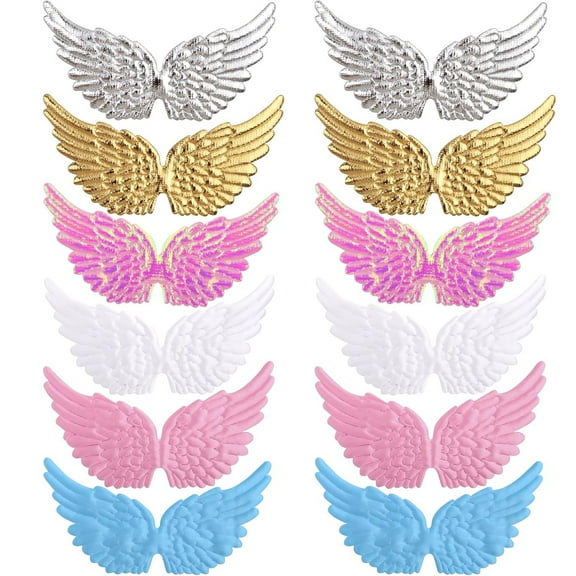 20 Pieces Angel Wings Patches Fabric Embossed Wings Clothes Applique Sew on Embroidered Patch for DIY Crafts Decoration Hair Accessories