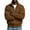 Brown, variant on Men's Full Zip Up Sweatshirt High Neck Fleece Lined Jacket Long Sleeve Winter Warm Casual Solid Color Outerwear With Pockets Daily Top