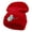 Red, variant on Kicking Soccer Ball Embroidered 12 Inch Long Knitted Beanie - Royal OSFM